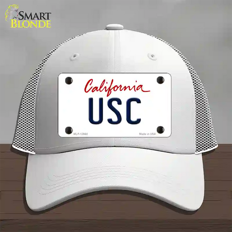 USC Novelty License Plate Hat Mesh / White