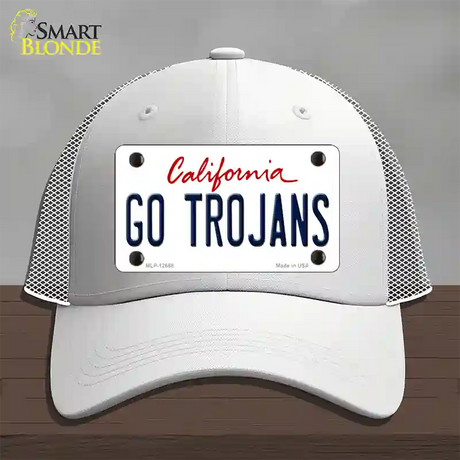 Go Trojans Novelty License Plate Hat Mesh / White