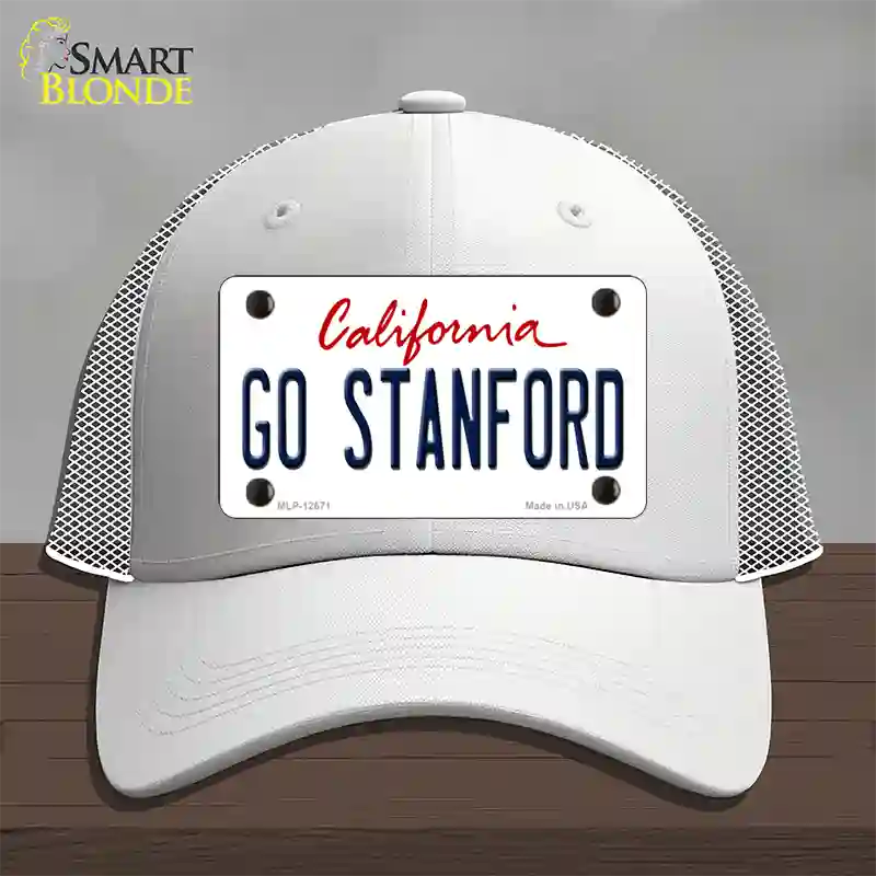 Go Stanford Novelty License Plate Hat Mesh / White