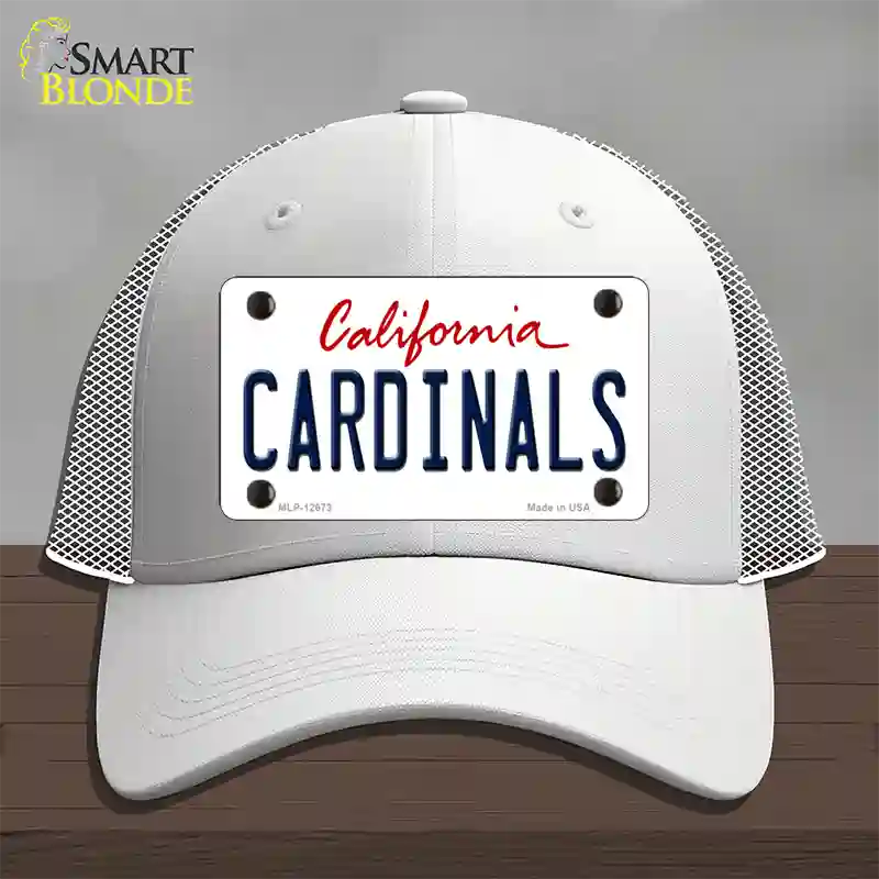 Cardinals Novelty License Plate Hat Mesh / White