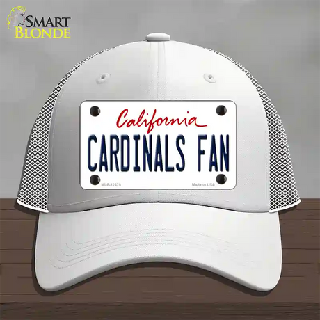 Cardinals Fan Novelty License Plate Hat Mesh / White