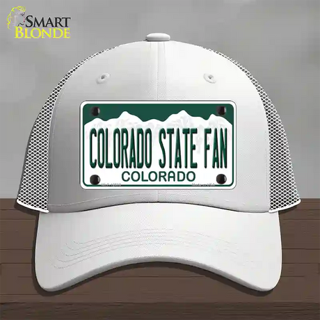 Colorado State Fan Novelty License Plate Hat Mesh / White