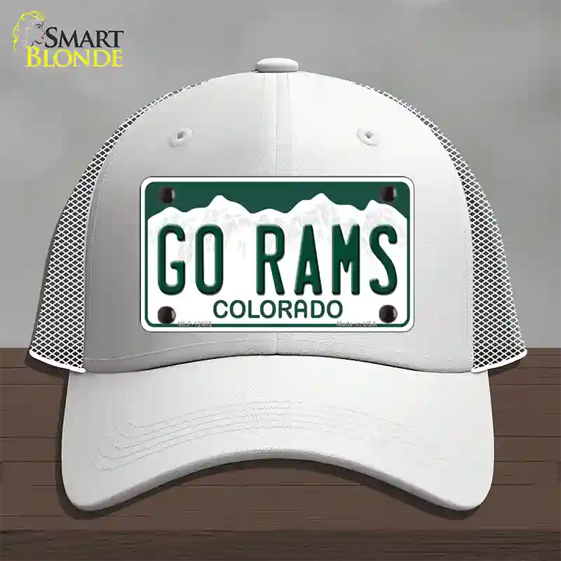 Go Rams Novelty License Plate Hat Mesh / White