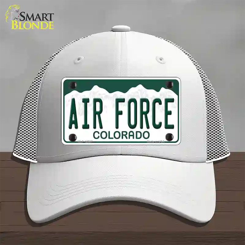 Air Force Novelty License Plate Hat Mesh / White