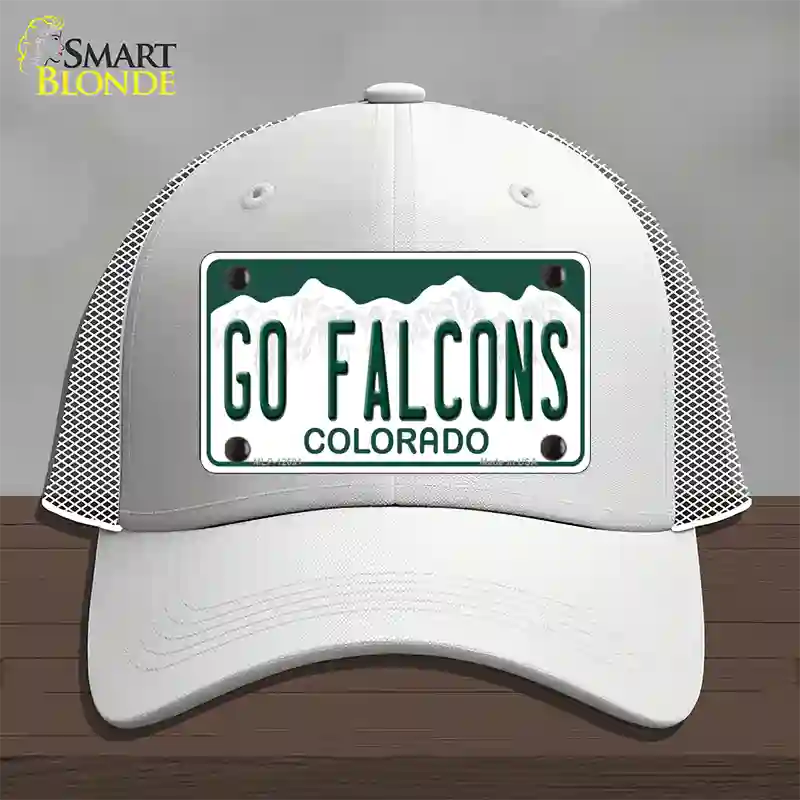 Go Falcons Novelty License Plate Hat Mesh / White