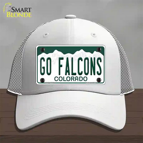 Go Falcons Novelty License Plate Hat Mesh / White