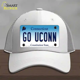 Go UConn Novelty License Plate Hat Mesh / White