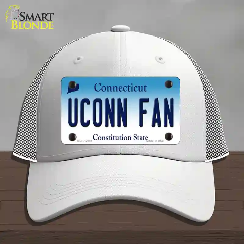 UConn Fan Novelty License Plate Hat Mesh / White