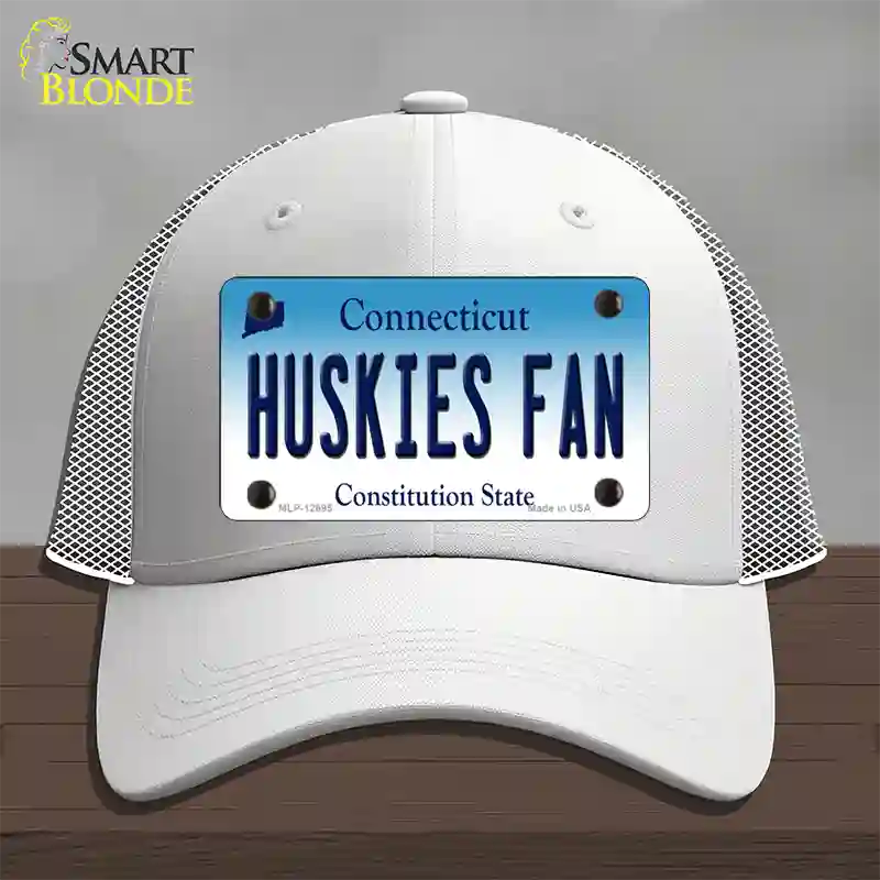 Huskies Fan Novelty License Plate Hat Mesh / White