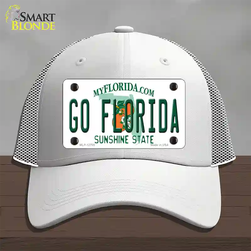 Go Florida Novelty License Plate Hat Mesh / White