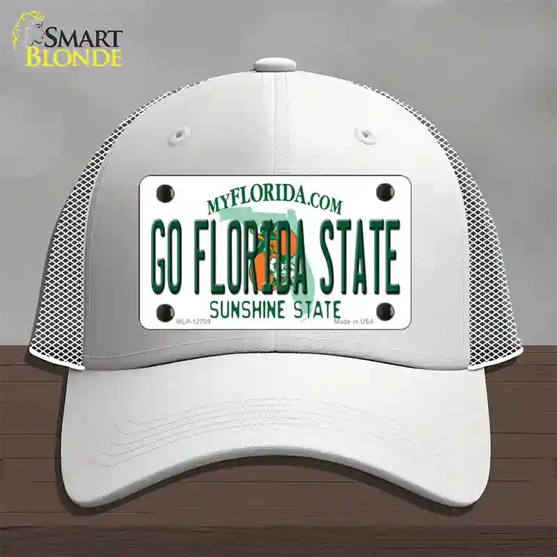 Go Florida State Novelty License Plate Hat Mesh / White