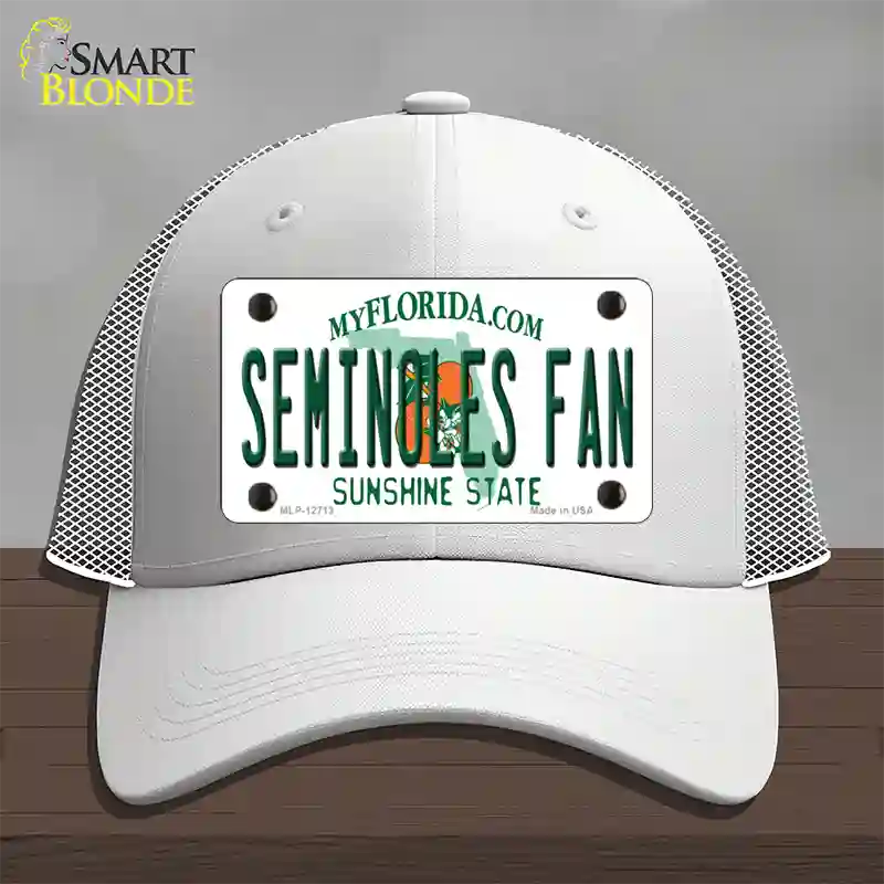 Seminoles Fan Novelty License Plate Hat Mesh / White