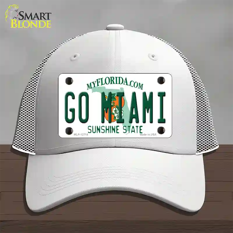 Go Miami Novelty License Plate Hat Mesh / White