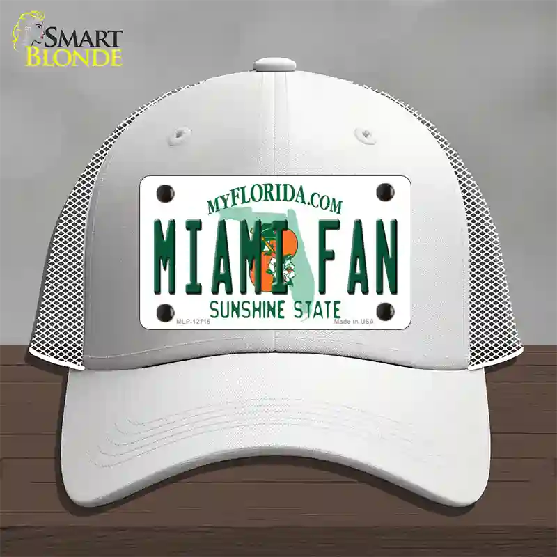 Miami Fan Novelty License Plate Hat Mesh / White