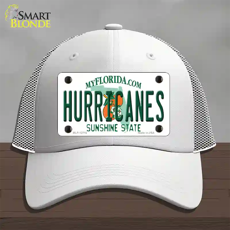 Hurricanes Novelty License Plate Hat Mesh / White