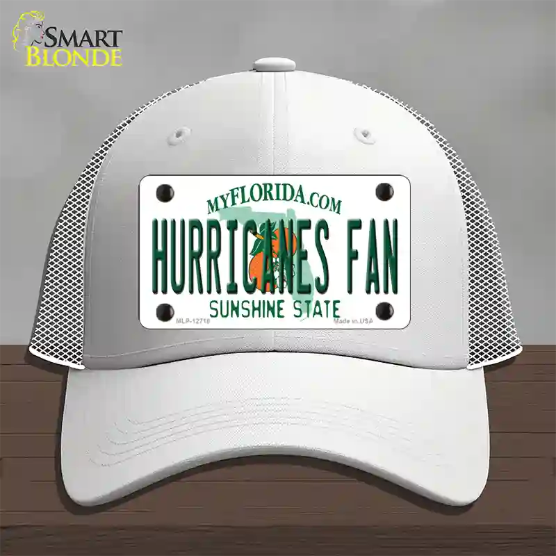 Hurricanes Fan Novelty License Plate Hat Mesh / White