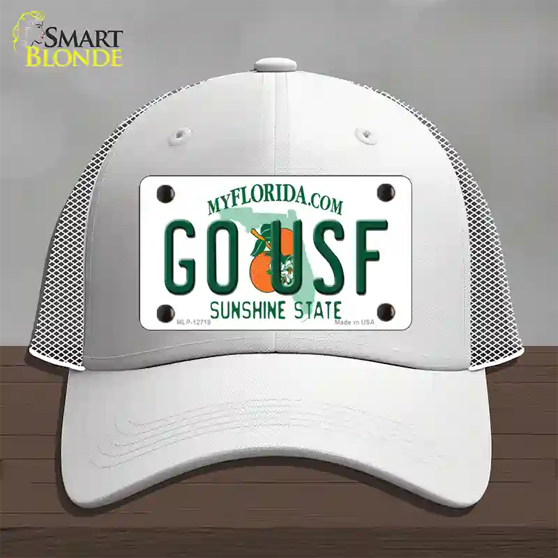 Go USF Novelty License Plate Hat Mesh / White