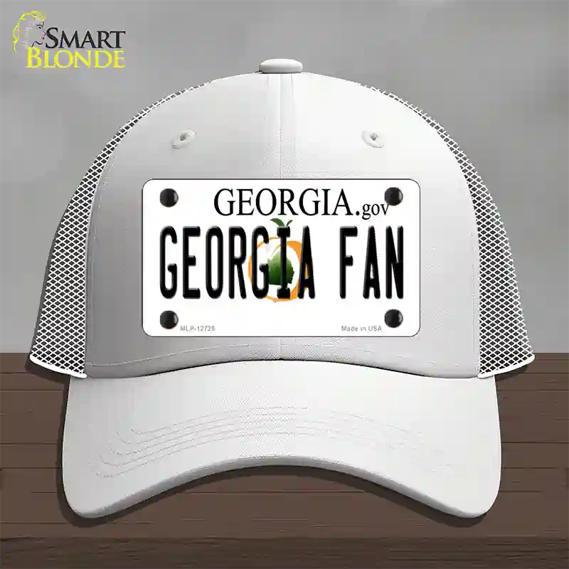 Georgia Fan Novelty License Plate Hat Mesh / White