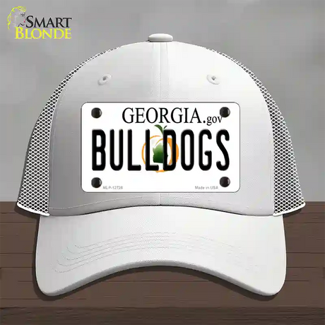 Bulldogs Georgia Peach Novelty License Plate Hat Mesh / White