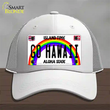 Go Hawaii Novelty License Plate Hat Mesh / White