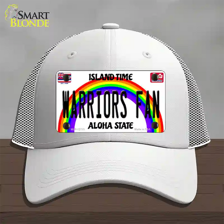 Warriors Fan Novelty License Plate Hat Mesh / White