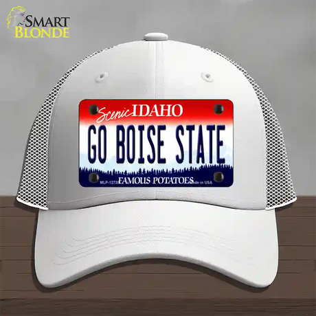 Go Boise State Novelty License Plate Hat Mesh / White