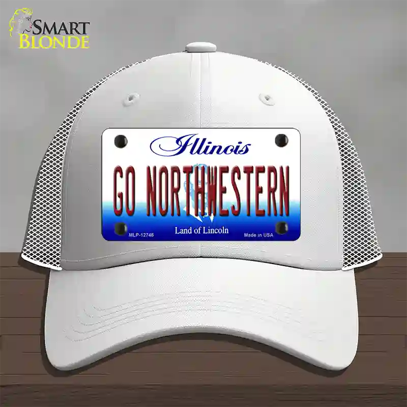 Go Northwestern Novelty License Plate Hat Mesh / White