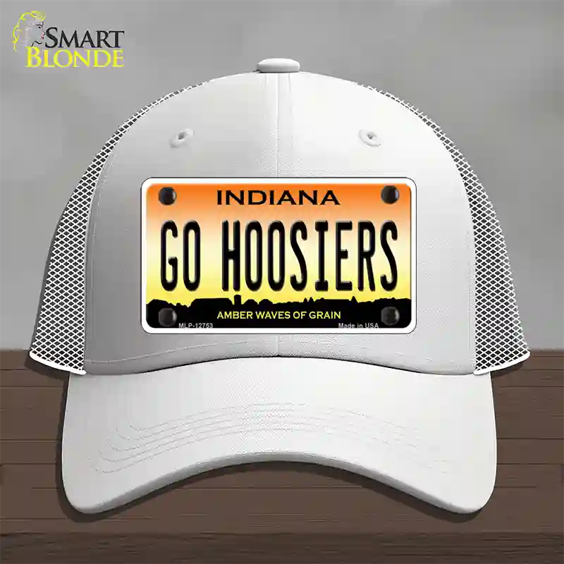 Go Hoosiers Novelty License Plate Hat Tag Mesh / White