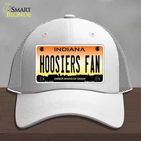 Hoosiers Fan Novelty License Plate Hat Tag Mesh / White