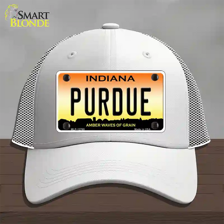 Purdue Novelty License Plate Hat Tag Mesh / White