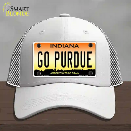 Go Purdue Novelty License Plate Hat Tag Mesh / White