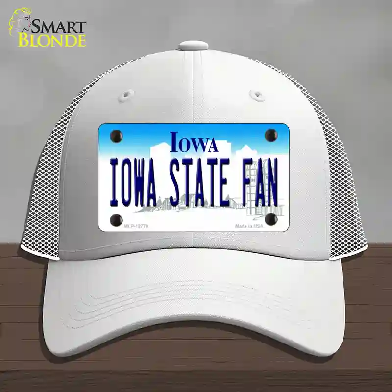 Iowa State Fan Novelty License Plate Hat Tag Mesh / White