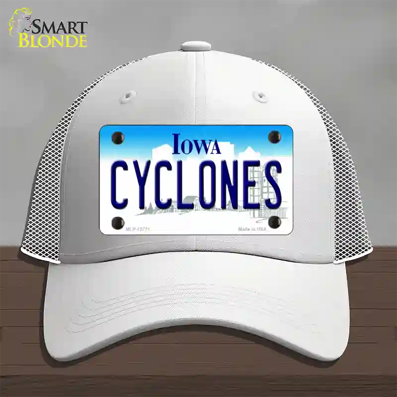 Cyclones Novelty License Plate Hat Tag Mesh / White