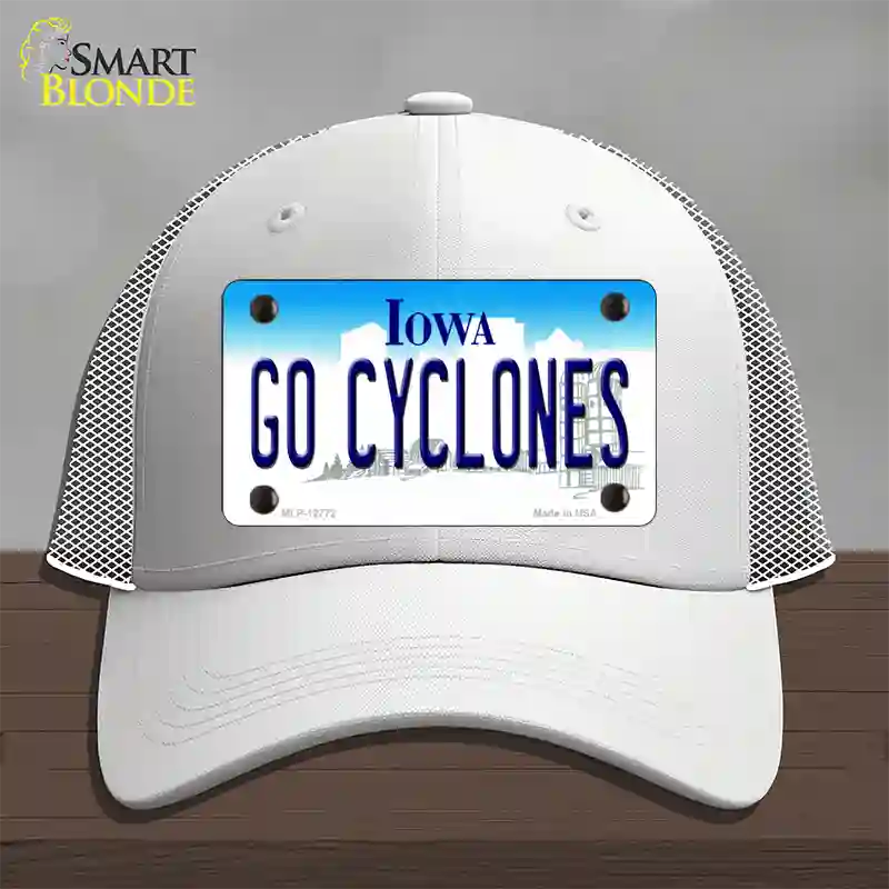 Go Cyclones Novelty License Plate Hat Tag Mesh / White