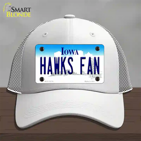 Hawks Fan Novelty License Plate Hat Tag Mesh / White