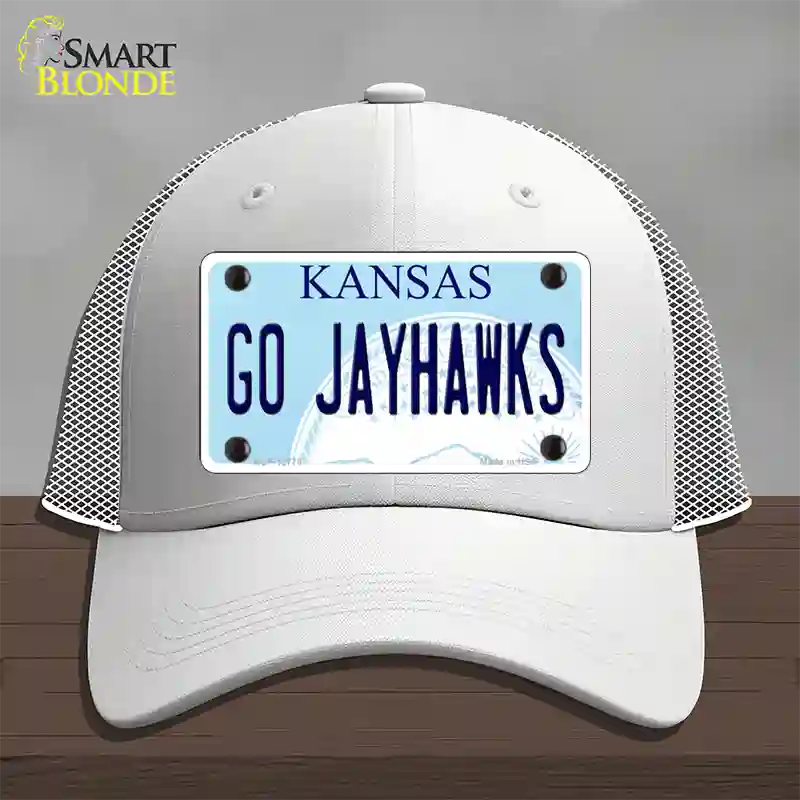 Go Jayhawks Novelty License Plate Hat Tag Mesh / White