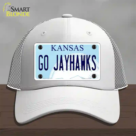 Go Jayhawks Novelty License Plate Hat Tag Mesh / White