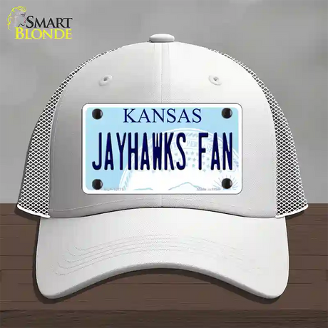 Jayhawks Fan Novelty License Plate Hat Tag Mesh / White