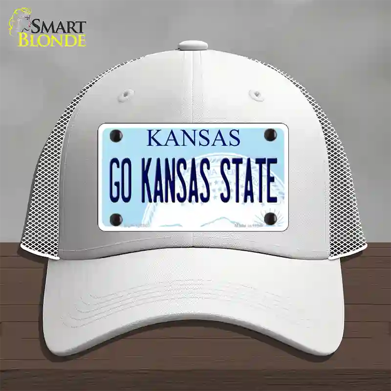 Go Kansas State Novelty License Plate Hat Tag Mesh / White