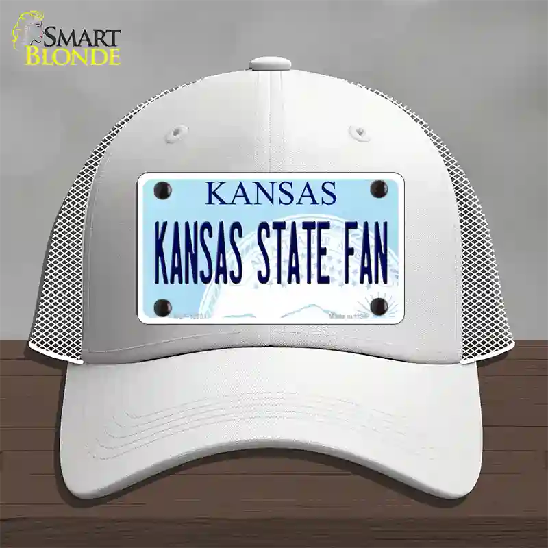 Kansas State Fan Novelty License Plate Hat Tag Mesh / White