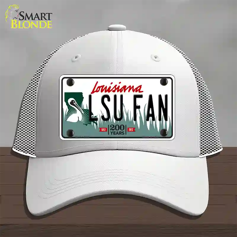 LSU Fan Novelty License Plate Hat Tag Mesh / White