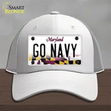 Go Navy Novelty License Plate Hat Tag Mesh / White