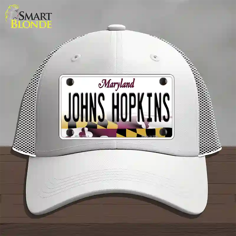 Johns Hopkins Novelty License Plate Hat Tag Mesh / White