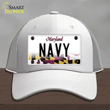 Navy Novelty License Plate Hat Mesh / White