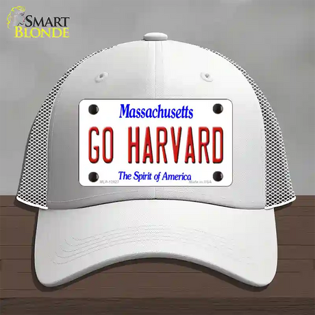 Go Harvard Novelty License Plate Hat Mesh / White