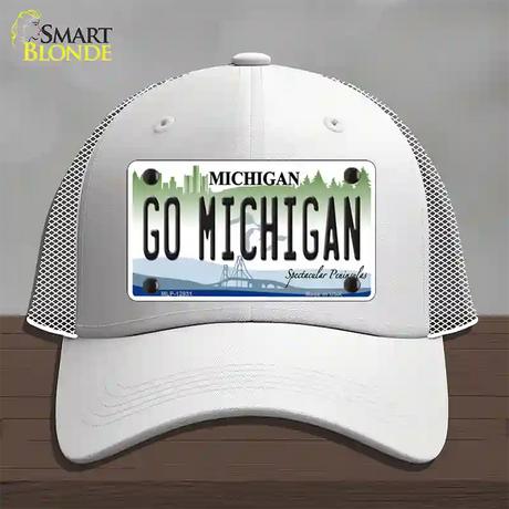 Go Michigan Novelty License Plate Hat Mesh / White