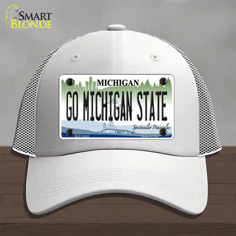 Go Michigan State Novelty License Plate Hat Mesh / White