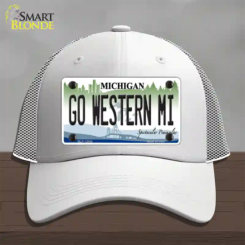 Go Western Michigan Novelty License Plate Hat Mesh / White