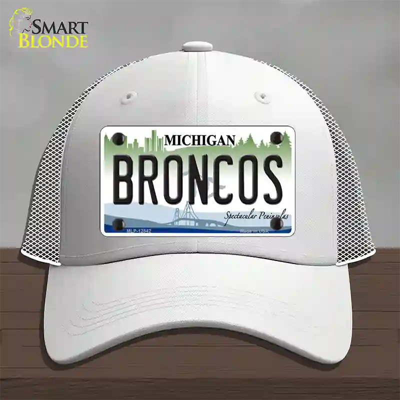 Broncos Michigan Novelty License Plate Hat Mesh / White