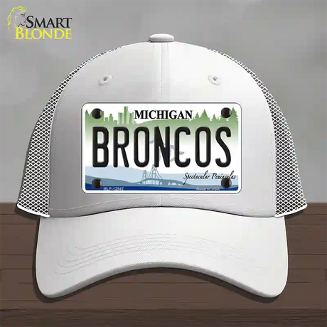 Broncos Michigan Novelty License Plate Hat Mesh / White